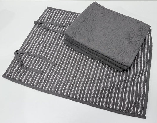 Madison Park Standard Size Pillow Shams Quilted Gray Set of 6 Elegant Pattern