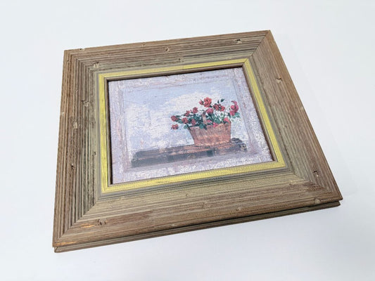Lijue Collection Framed Artwork Rustic Wood Frame Floral Print Made in Canada