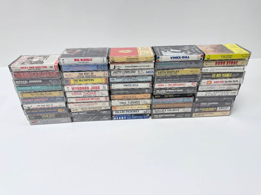 Lot of 45 Vintage Music Cassette Tapes Country Rock Pop Mixed Artists