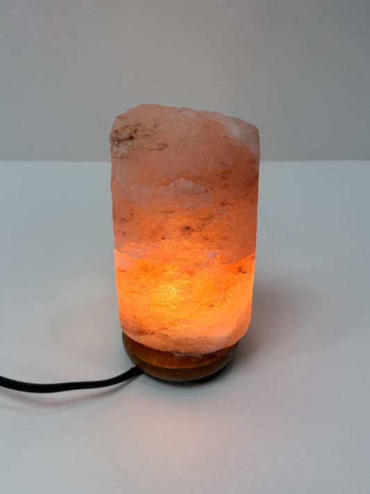 Himalayan Crystal Salt Lamp Natural Pink Rock Light With Wooden Base 8 Inch