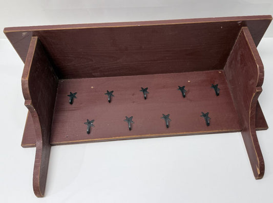 Large Solid Wood Farmhouse Coat Rack With Shelf Rustic Wall Mount Entryway organizer