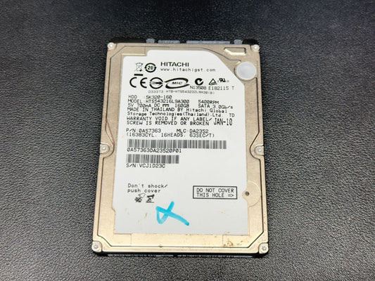Hitachi 160GB 2.5" SATA Hard Drive HTS543216L9A300
