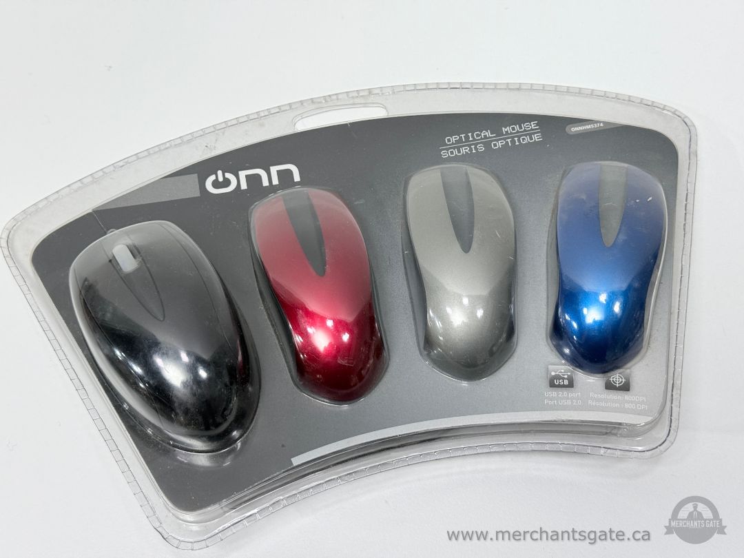 New ONN Optical Mouse Set USB Wired Interchangeable Color Panels 4 Pack
