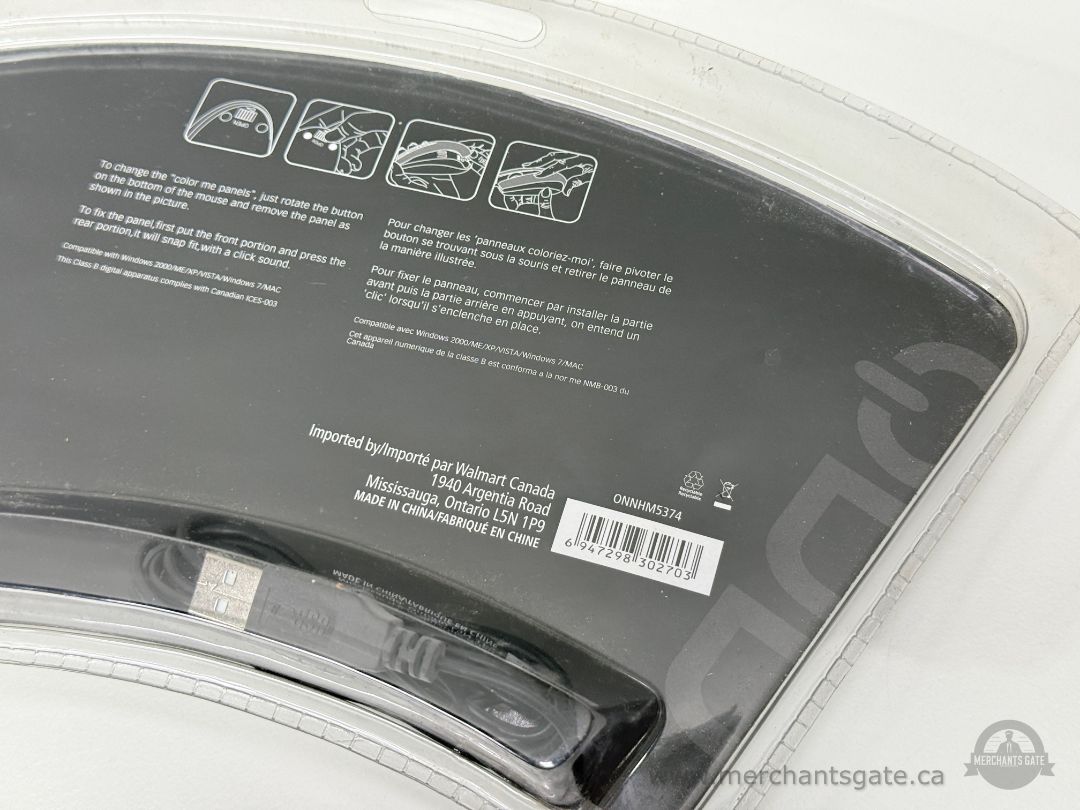 New ONN Optical Mouse Set USB Wired Interchangeable Color Panels 4 Pack