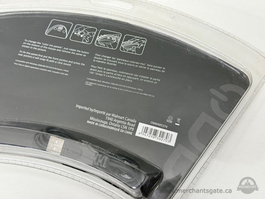 New ONN Optical Mouse Set USB Wired Interchangeable Color Panels 4 Pack