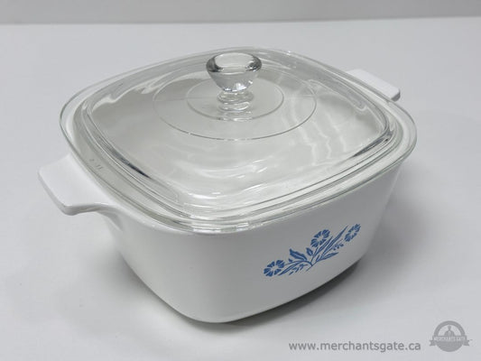 Corning Ware Blue Cornflower Casserole Dish with Glass Lid 7 Cup Made in Canada
