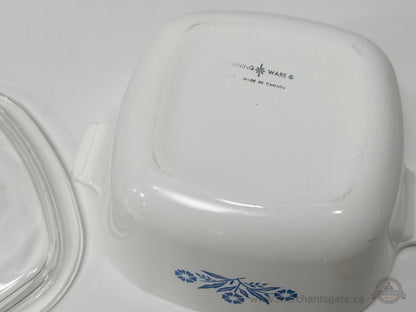 Corning Ware Blue Cornflower Casserole Dish with Glass Lid 7 Cup Made in Canada