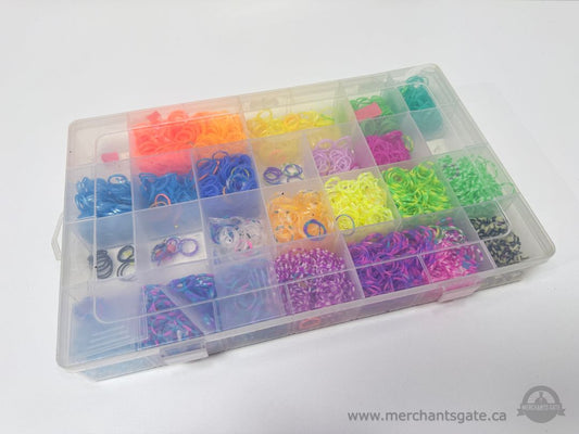 Rainbow Loom Elastic Band Assortment Organizer Case Multicolour Craft Kit