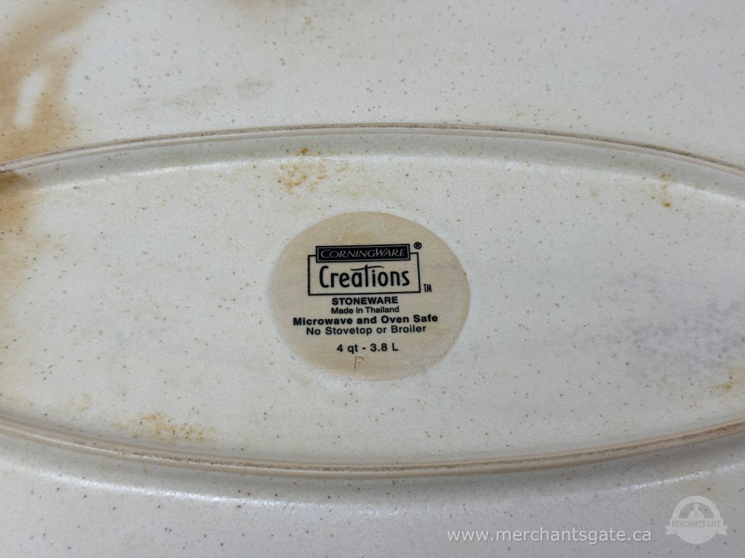 Corningware Creations Stoneware Rectangular Baking Dish 4 Qt 3.8 L With Handles