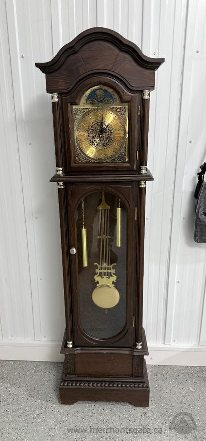 Vintage Grandfather Clock Battery-Operated Pendulum Westminster Chime 71" Tall
