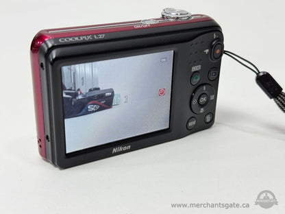 Nikon Coolpix L27 Digital Camera 16.1MP with 5x Zoom Red