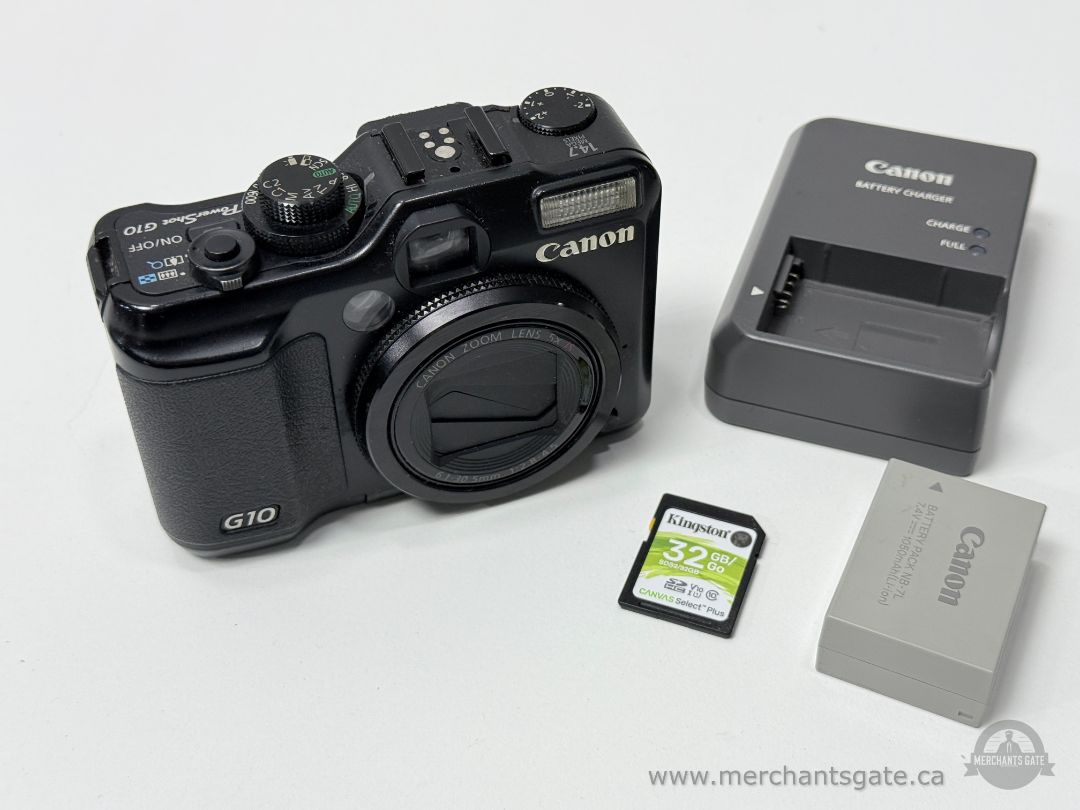 Canon PowerShot G10 Digital Camera Bundle 14.7MP RAW SD Card Charger
