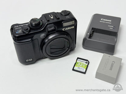 Canon PowerShot G10 Digital Camera Bundle 14.7MP RAW SD Card Charger