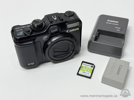 Canon PowerShot G10 Digital Camera Bundle 14.7MP RAW SD Card Charger