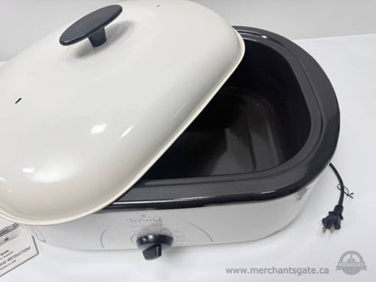 Rival 16 Quart Roaster Oven White with Lid and Manual