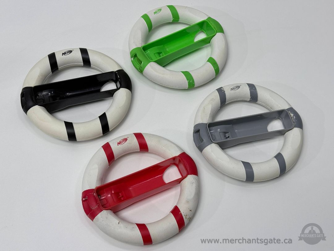 NERF Wii Racing Wheels Set of Four Mixed Colours for Wii Remotes