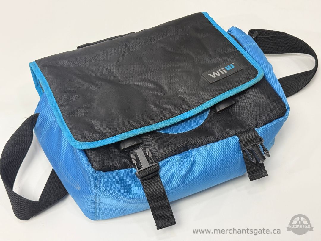 Nintendo Wii U Console Carrying Bag Blue and Black Travel Case