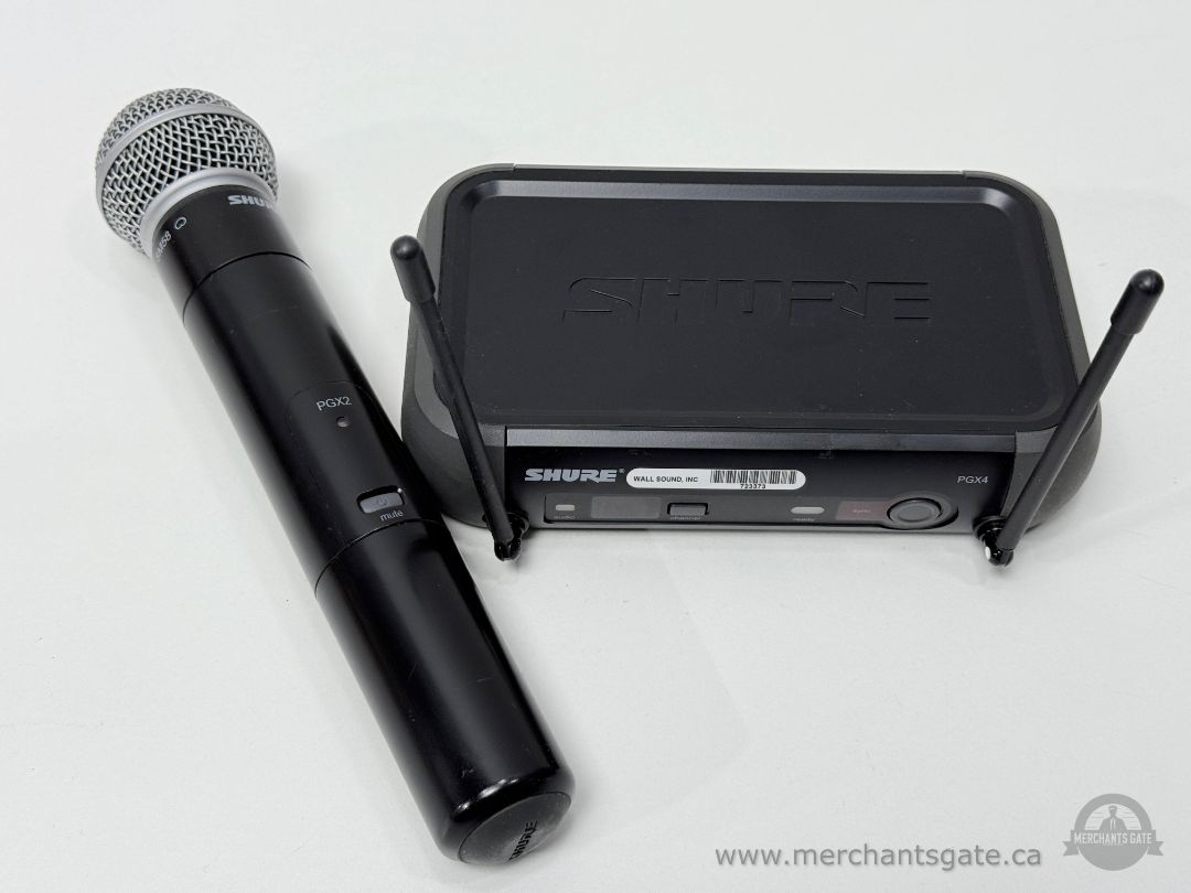 Shure PGX4 Wireless Receiver + PGX2 Handheld Mic System – Tested Power On – No Adapter – AS-IS