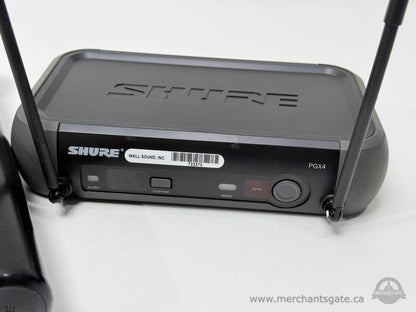 Shure PGX4 Wireless Receiver + PGX2 Handheld Mic System – Tested Power On – No Adapter – AS-IS