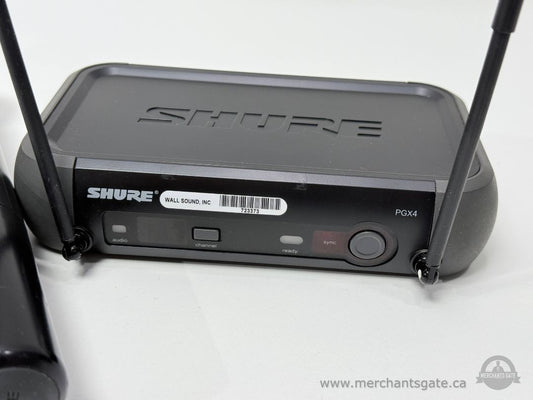 Shure PGX4 Wireless Receiver + PGX2 Handheld Mic System – Tested Power On – No Adapter – AS-IS