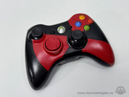 Xbox 360 Wireless Controller Red And Black Carbon Style Gamepad