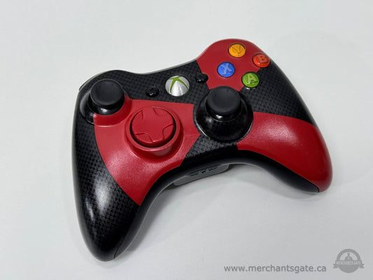 Xbox 360 Wireless Controller Red And Black Carbon Style Gamepad