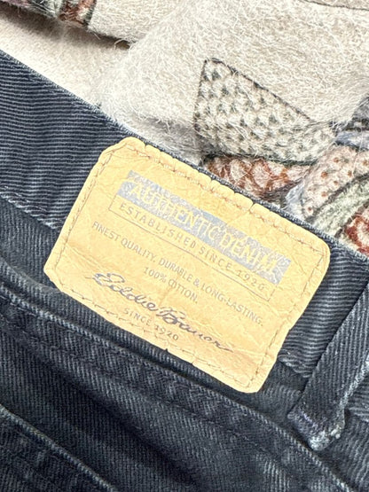 Eddie Bauer Womens Size 8 Black Denim Jeans Distressed with Frayed Hem