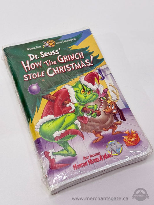 Dr Seuss How The Grinch Stole Christmas VHS with Horton Hears a Who Shrink Wrapped