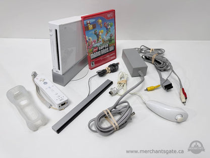 Nintendo Wii Console Bundle With Super Mario Bros Wii Game And Accessories