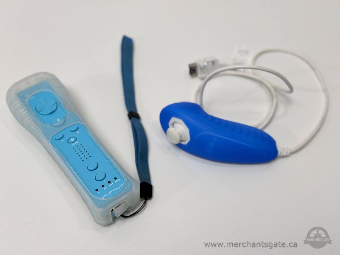 Nintendo Wii Aftermarket Controller With Nunchuck Blue