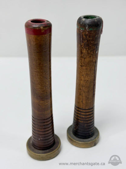 Antique Wooden Interchangeable Tool Handles With Brass Ferrules Machinist Workshop