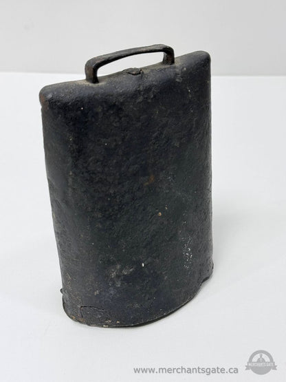 Antique Cast Iron Cowbell With Handle Farm Bell Approx 7"