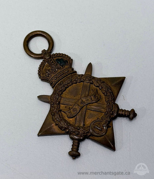 WWI British 1914–15 Star Medal Named Pte E.L. Stevenson East Kent Regt