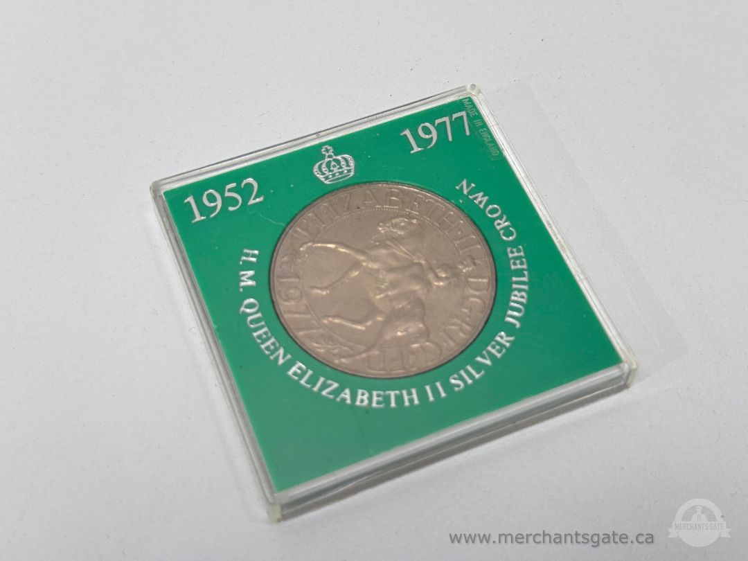 1952–1977 Queen Elizabeth II Silver Jubilee Crown Coin In Case