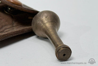 Vintage Brass Plumb Bob With Leather Case Unmarked