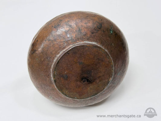 Antique Copper Cauldron Pot With Iron Handle Hand Hammered 5.5"