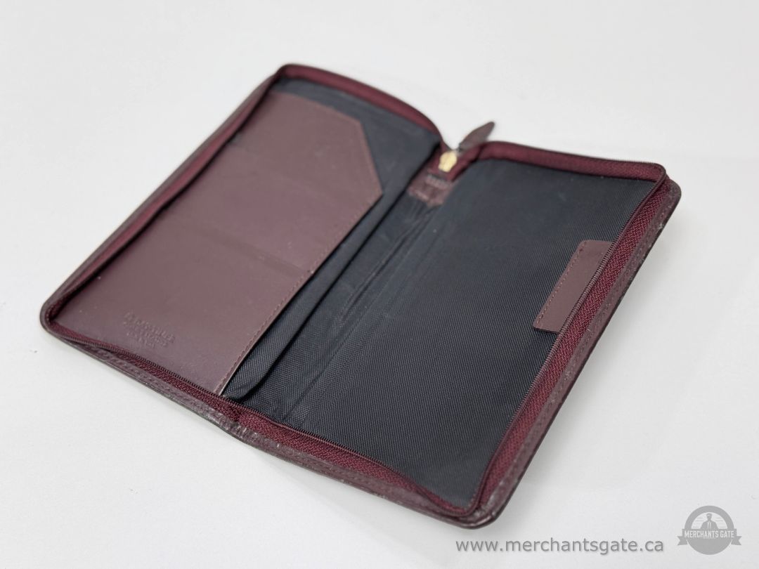 Vintage Day Timer Leather Zippered Planner Organizer with Pockets