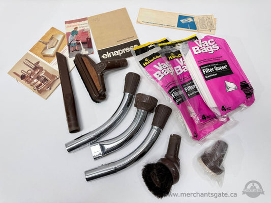 Vintage Filter Queen Vacuum Attachment Set with Manuals + New Bags / No Vacuum Included