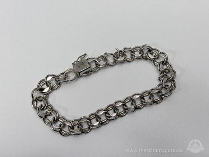 Sterling Silver Chain Bracelet 17g Stamped Box Clasp Vintage Style