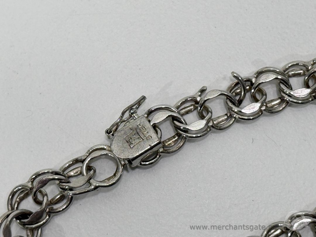 Sterling Silver Chain Bracelet 17g Stamped Box Clasp Vintage Style