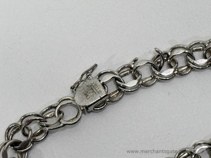 Sterling Silver Chain Bracelet 17g Stamped Box Clasp Vintage Style