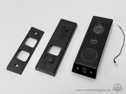 Eufy Security Video Doorbell Camera Wired Black With Mounting Plates