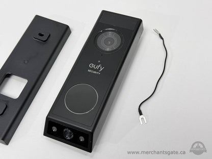 Eufy Security Video Doorbell Camera Wired Black With Mounting Plates