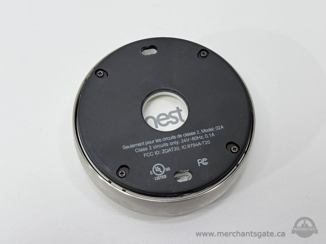Google Nest 2nd Gen Learning Smart WiFi Thermostat Stainless Steel, Model 02A