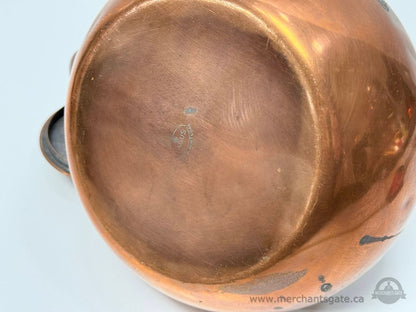 Vintage Tagus Copper Kettle Made in Portugal Wood Handle 6.5” Base