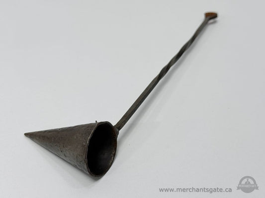 Antique Hand Forged Iron Candle Snuffer With Twisted Handle