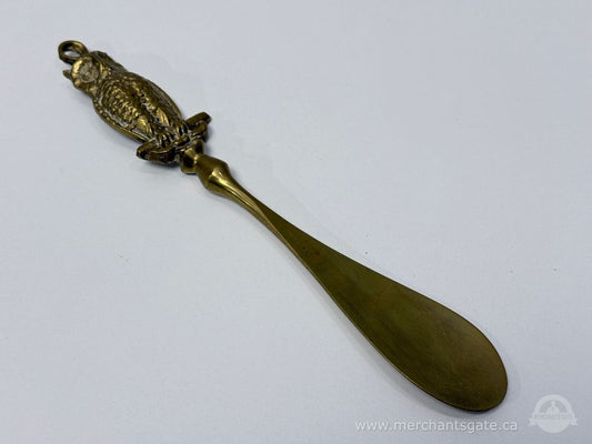 Vintage Brass Owl Shoe Horn Decorative Handheld Shoe Horn Entryway Accessory