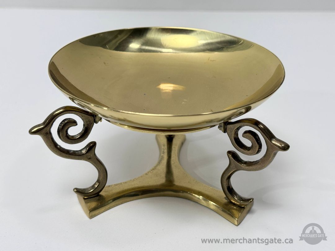 Brass Finger Bowl On Pedestal Stand Vintage Tableware