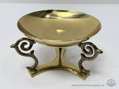 Brass Finger Bowl On Pedestal Stand Vintage Tableware