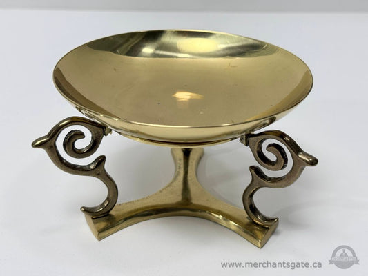 Brass Finger Bowl On Pedestal Stand Vintage Tableware